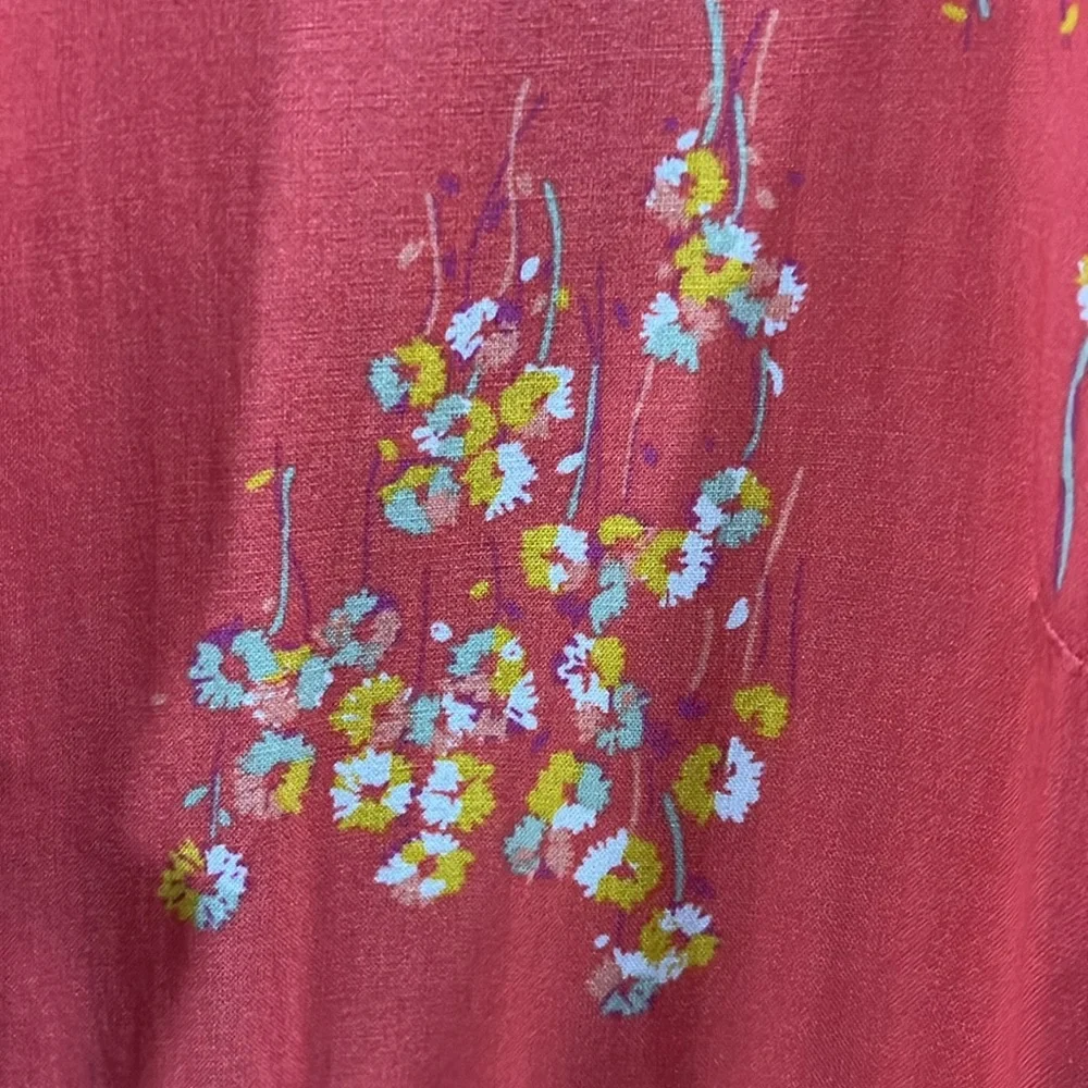 Peyton & Parker Floral Orange Button-Down Dress Size XL Lightweight And Flowy - Picture 2 of 6